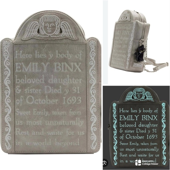 Disney Loungefly Hocus Pocus Emily Binx tombstone backpack glow in the dark - Picture 1 of 10